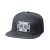 Custom 80% Acrylic 20% PU Black Flat Brim Hat 6 Panel Applique Mens Flat Peak Cap